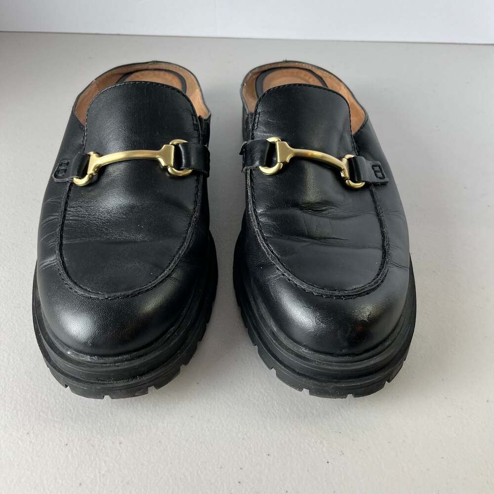 Madewell Bradley Hardware Leather Lugsole Loafer Mule‎ Preppy Size 10